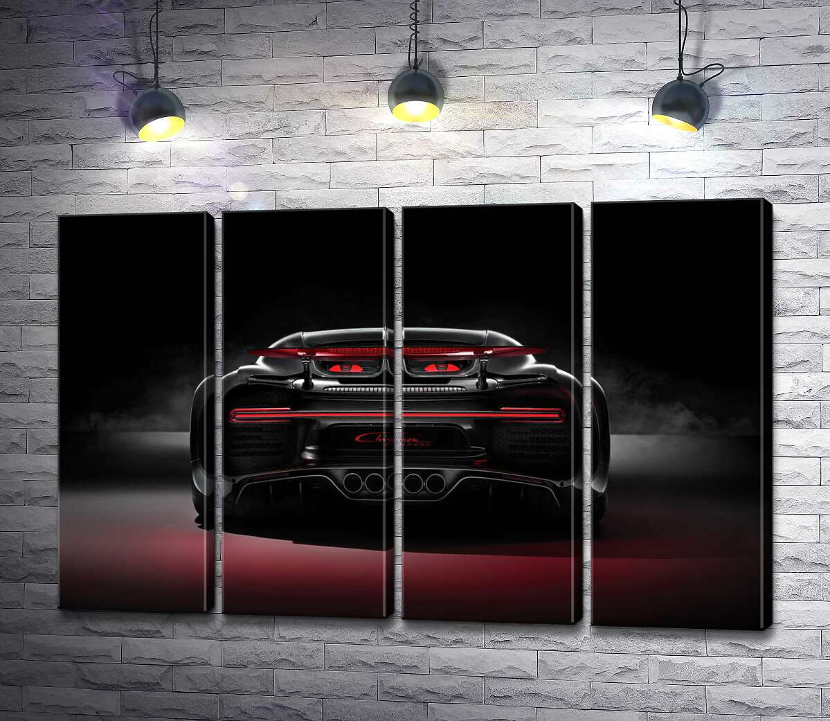 модульная картина Инопланетный дизайн задней части автомобиля Bugatti Chiron (Модуль №24)