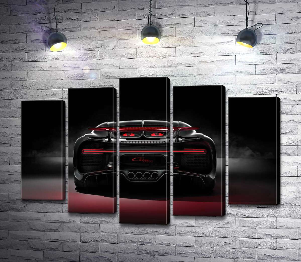 модульна картина Інопланетний дизайн задньої частини автомобіля Bugatti Chiron (Модуль №4)