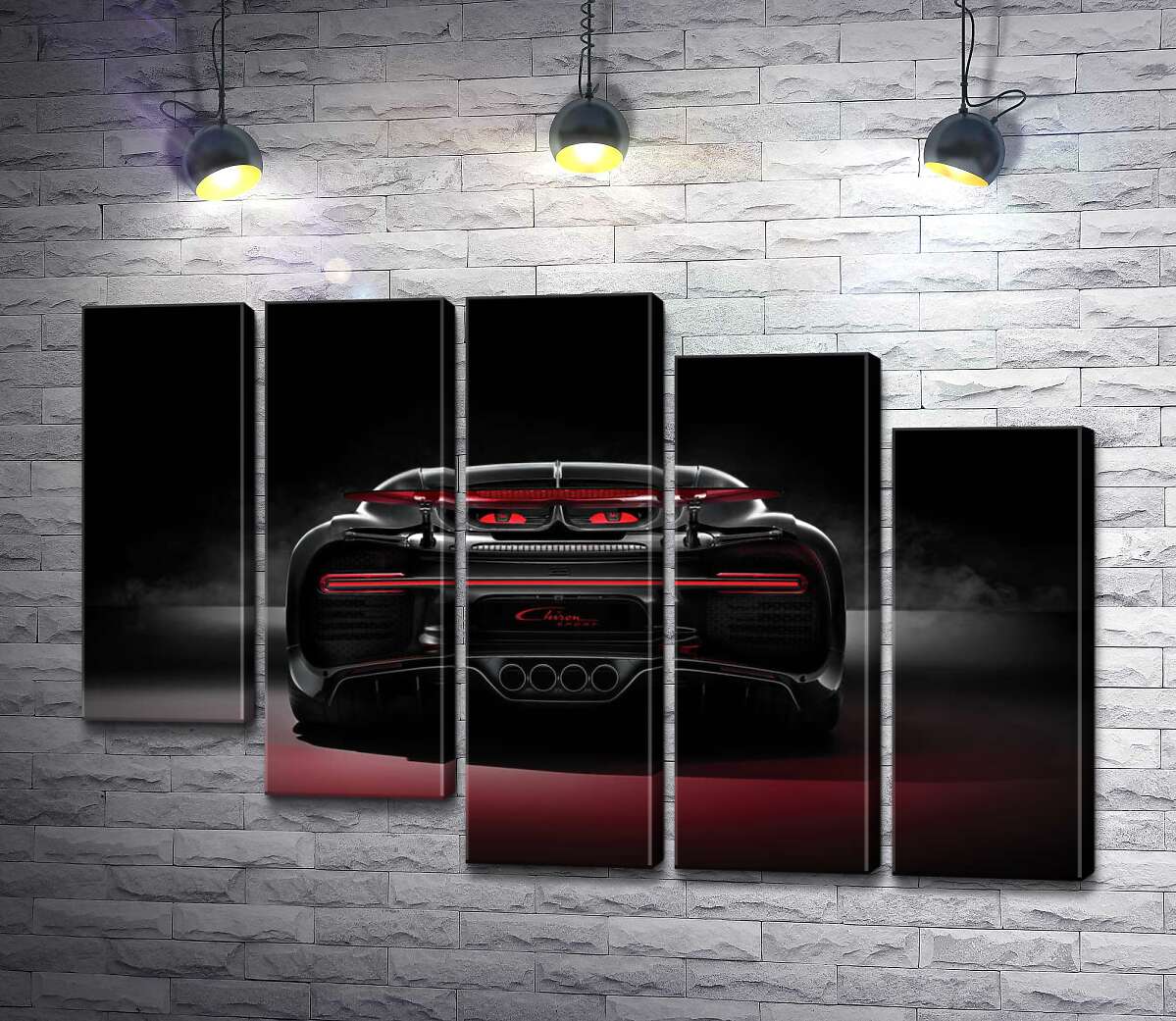 модульная картина Инопланетный дизайн задней части автомобиля Bugatti Chiron (Модуль №28)