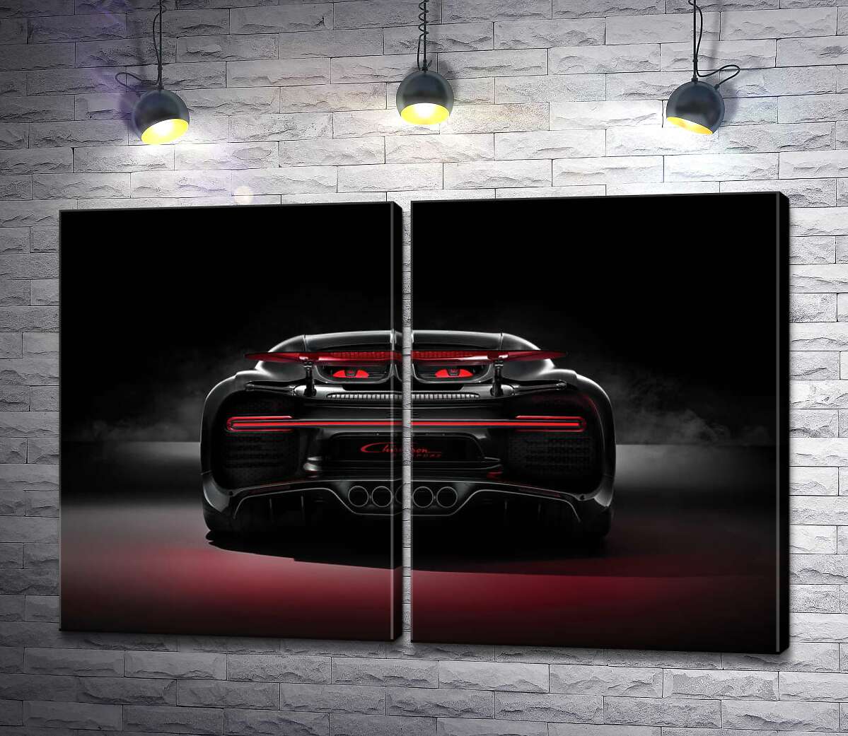 модульна картина Інопланетний дизайн задньої частини автомобіля Bugatti Chiron
