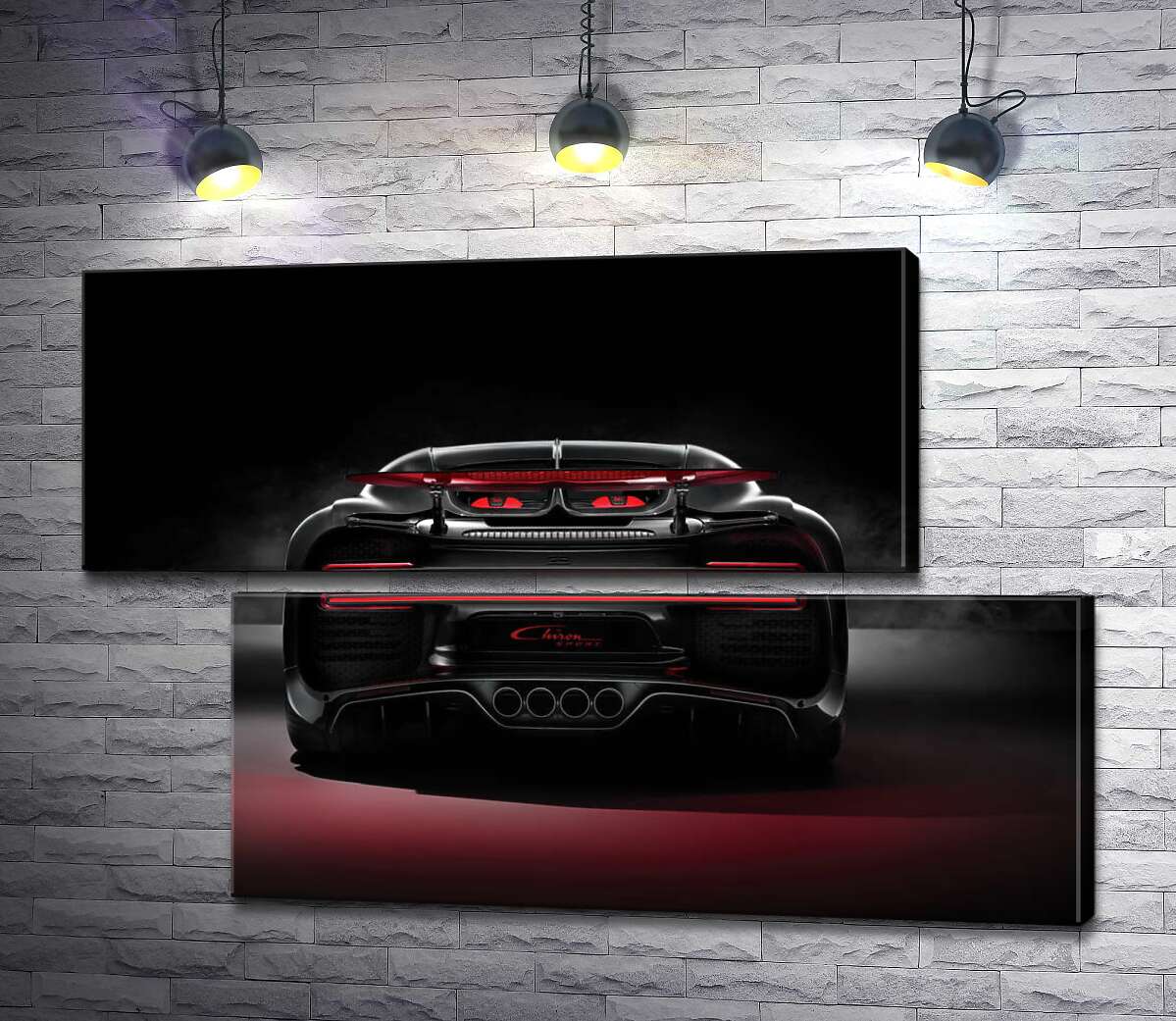 модульна картина Інопланетний дизайн задньої частини автомобіля Bugatti Chiron (Модуль №8)