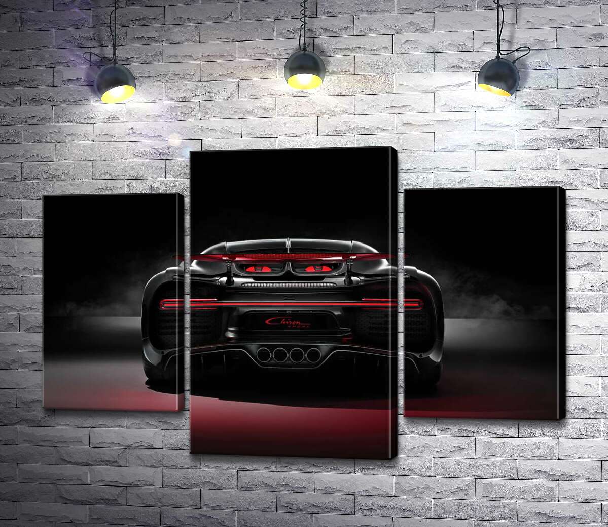 модульна картина Інопланетний дизайн задньої частини автомобіля Bugatti Chiron (Модуль №10)