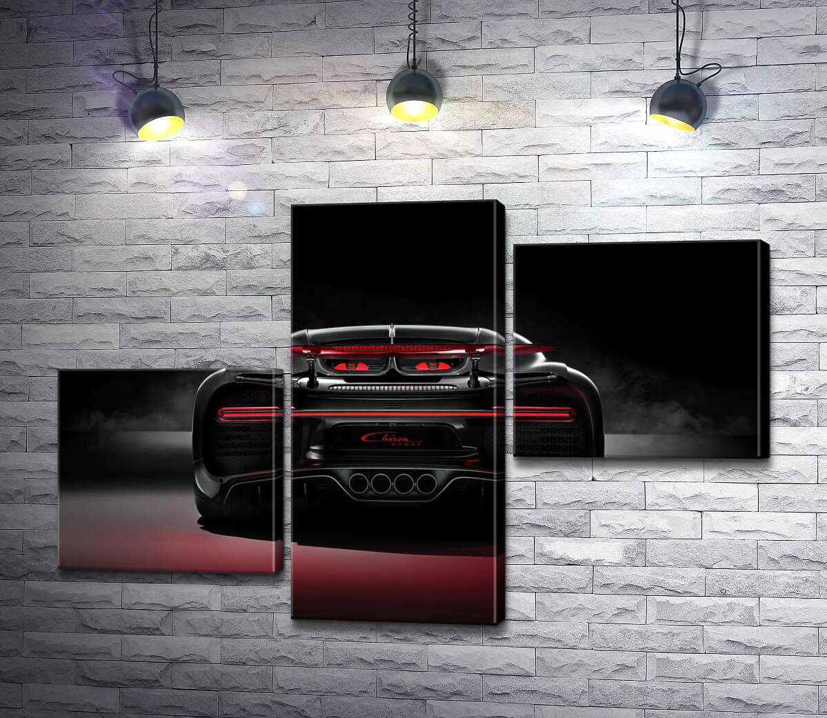 модульна картина Інопланетний дизайн задньої частини автомобіля Bugatti Chiron (Модуль №12)