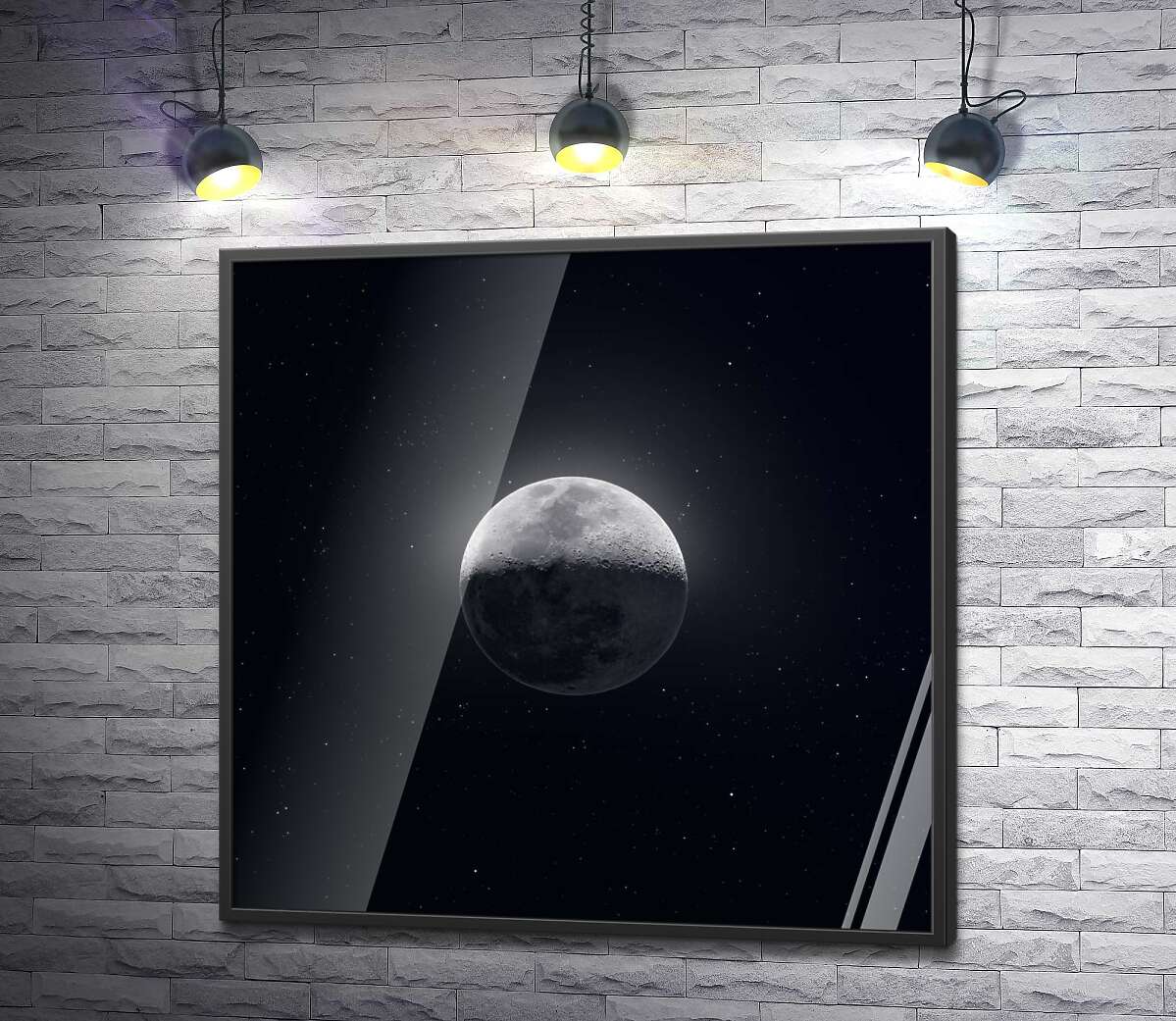 постер Верхушка Луны озарена серебряным светом