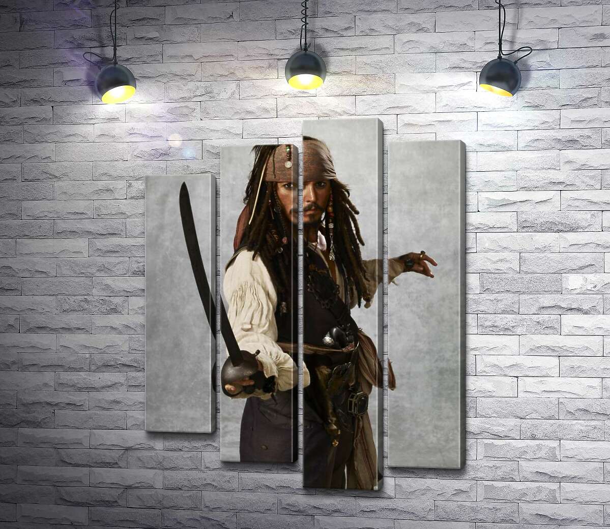 модульная картина Легенда пиратского мира – капитан Джек Воробей (Jack Sparrow) (Модуль №3)