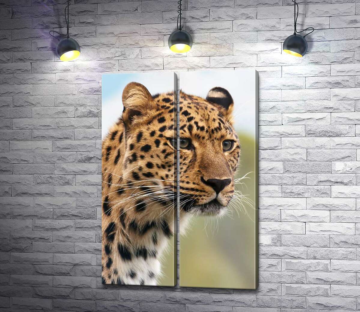модульная картина Леопард выжидает добычу