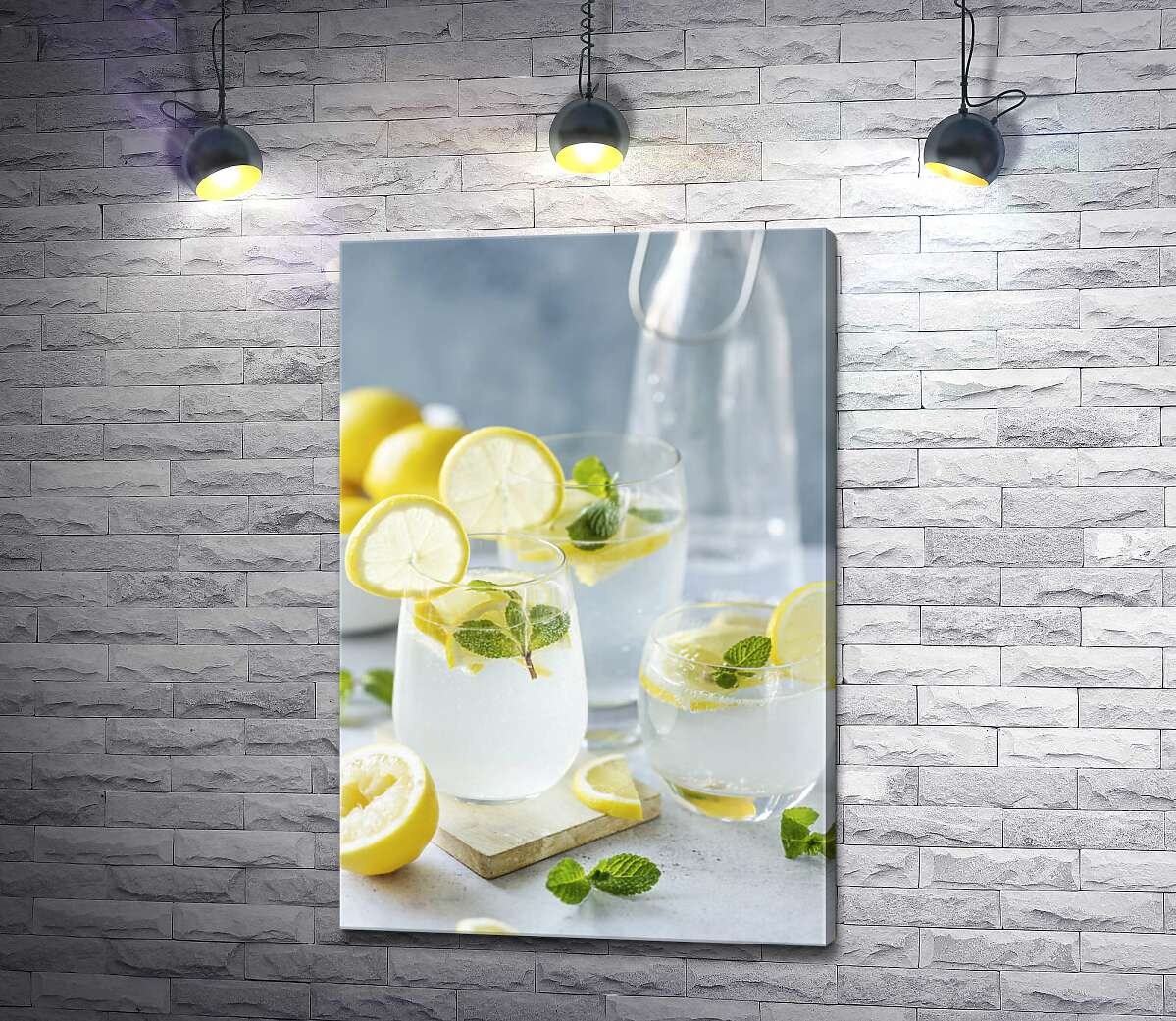 картина Прозорі склянки з освіжаюче-холодним лимонадом