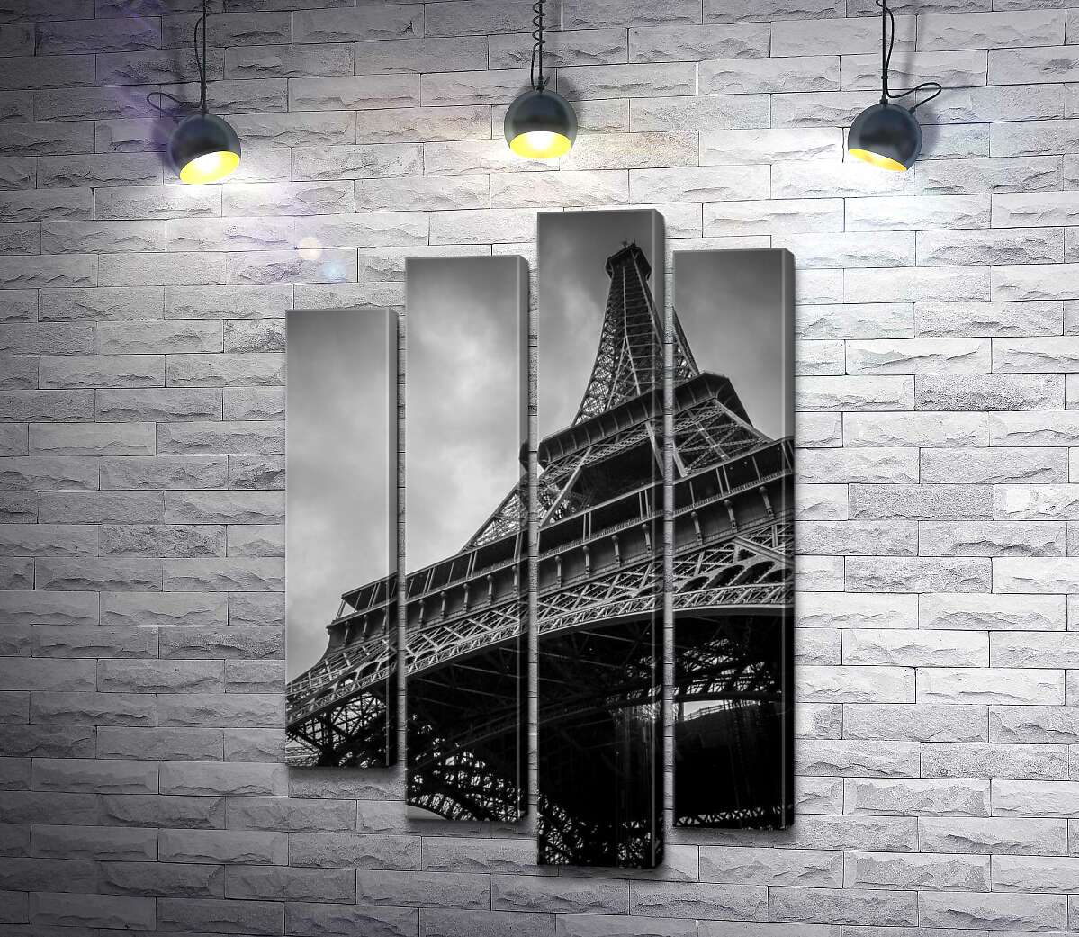 модульная картина Металлическая конструкция Эйфелевой башни (Eiffel tower) (Модуль №3)