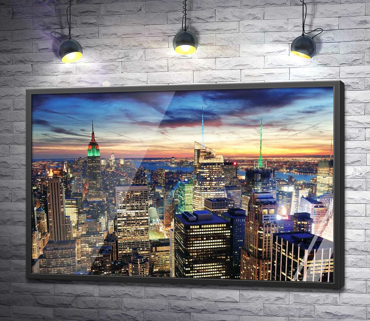 постер Гострі шпилі хмарочосів Нью-Йорку врізаються в небо