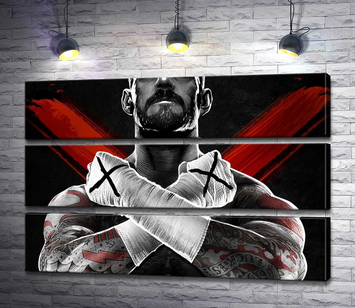 модульна картина Гори м'язів американського реслера СМ Панка (CM Punk) (Модуль №15)