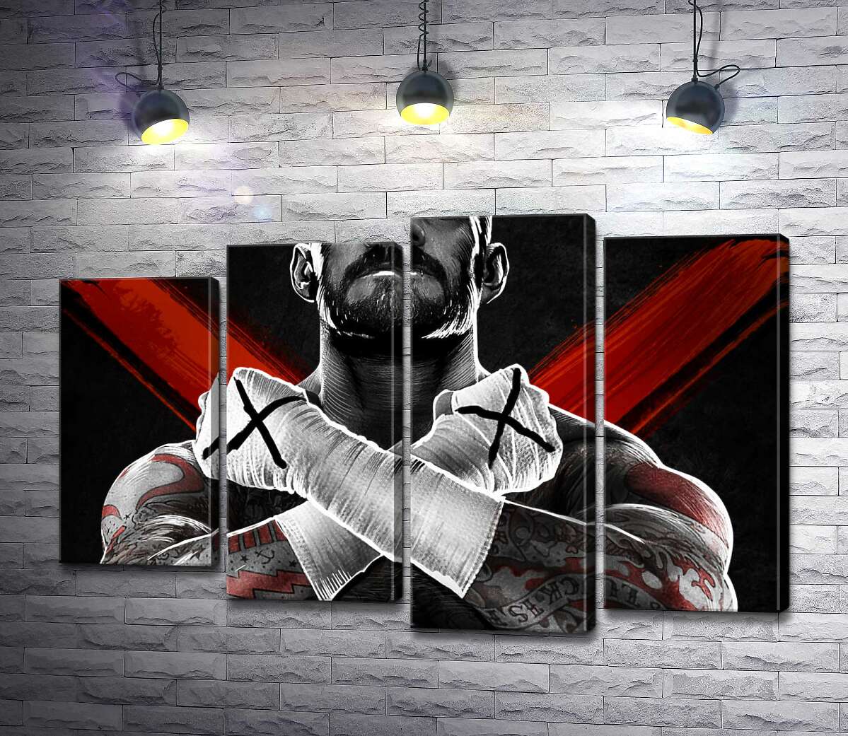 модульная картина Горы мышц американского рестлера Си Эм Панка (CM Punk) (Модуль №3)