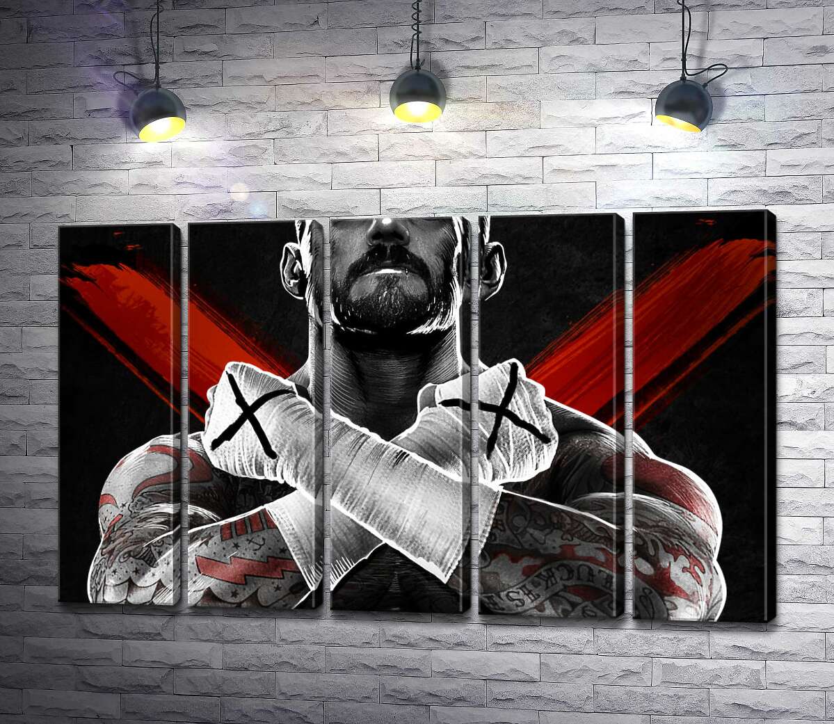 модульна картина Гори м'язів американського реслера СМ Панка (CM Punk) (Модуль №26)