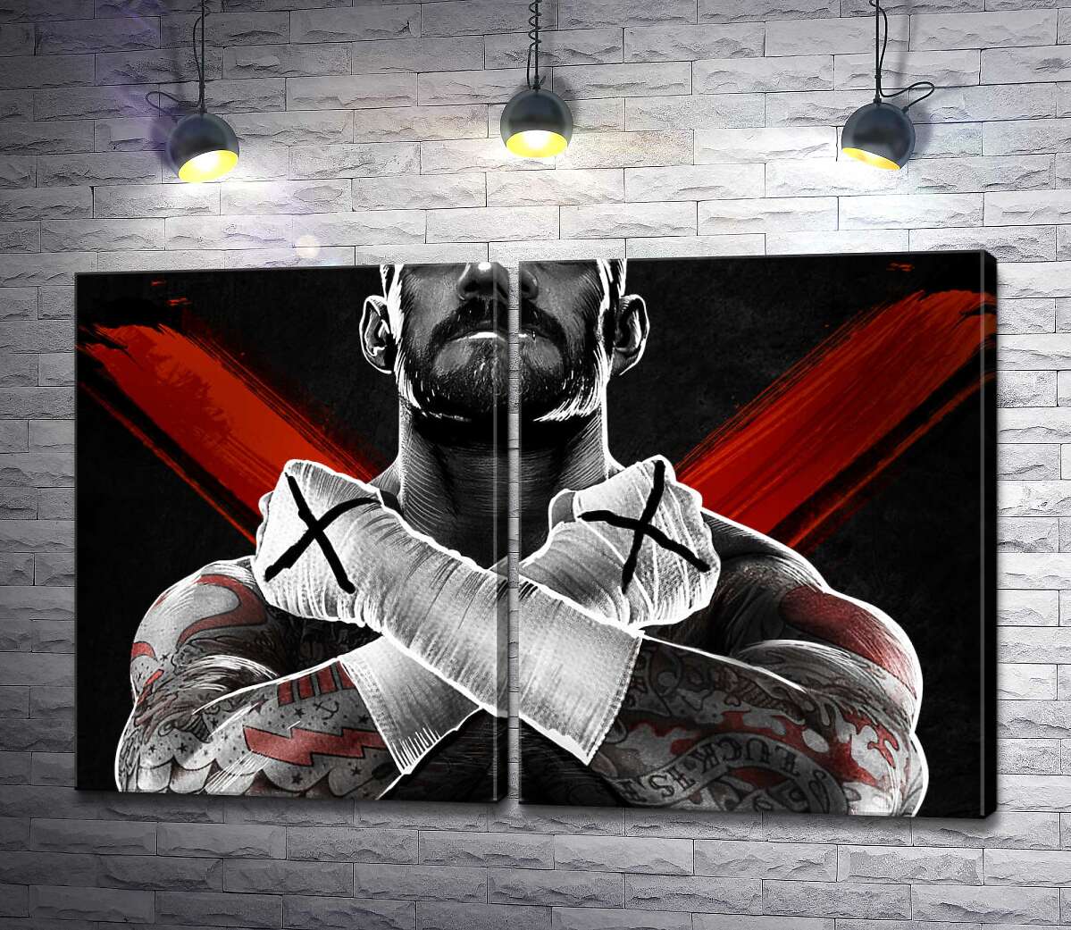 модульна картина Гори м'язів американського реслера СМ Панка (CM Punk)