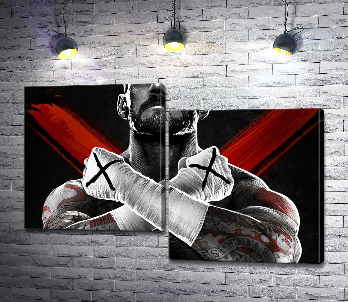 модульная картина Горы мышц американского рестлера Си Эм Панка (CM Punk) (Модуль №9)