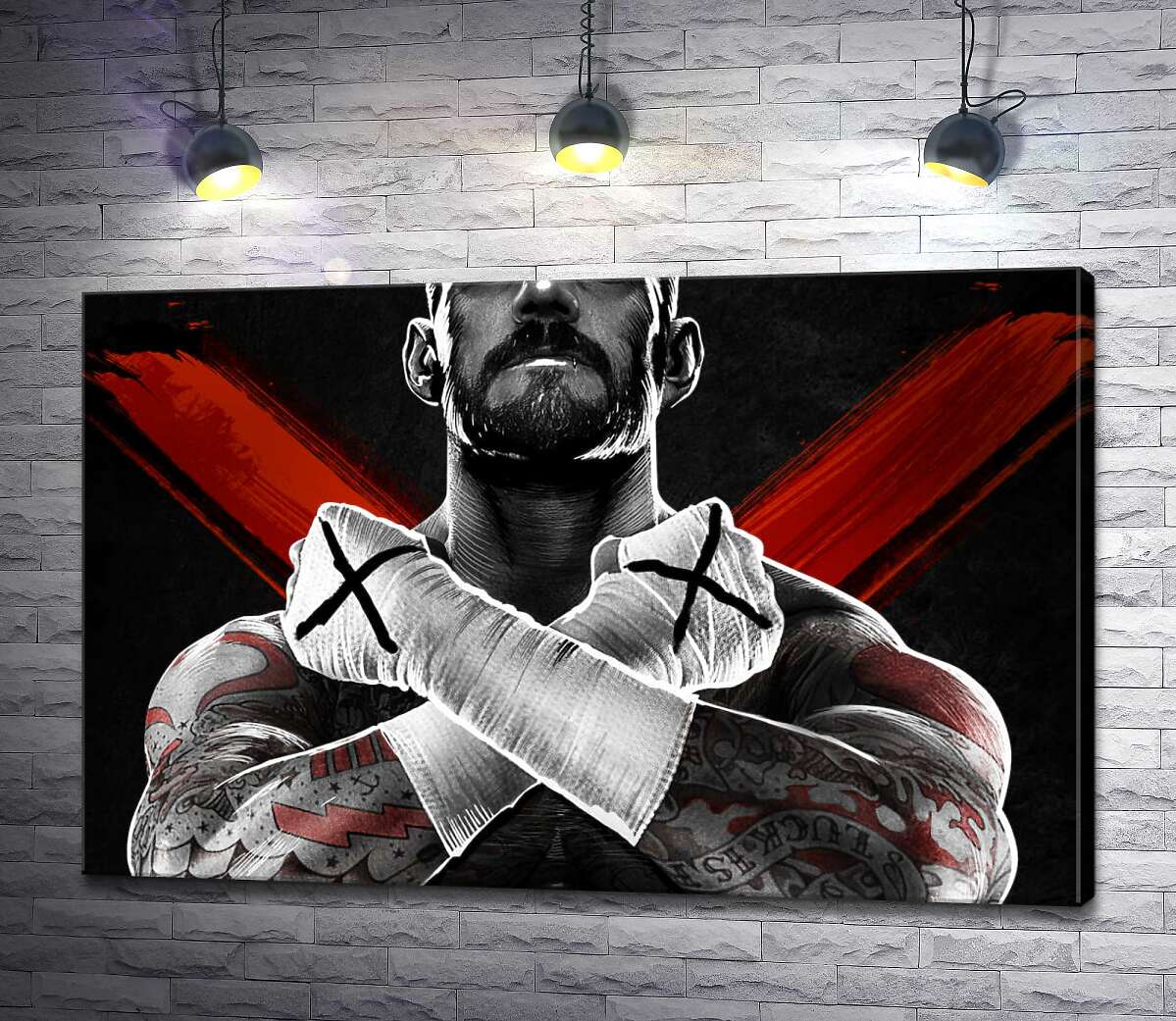 картина Гори м'язів американського реслера СМ Панка (CM Punk)