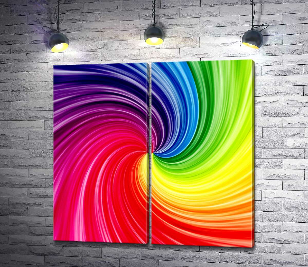 модульная картина Ураган цветов радуги