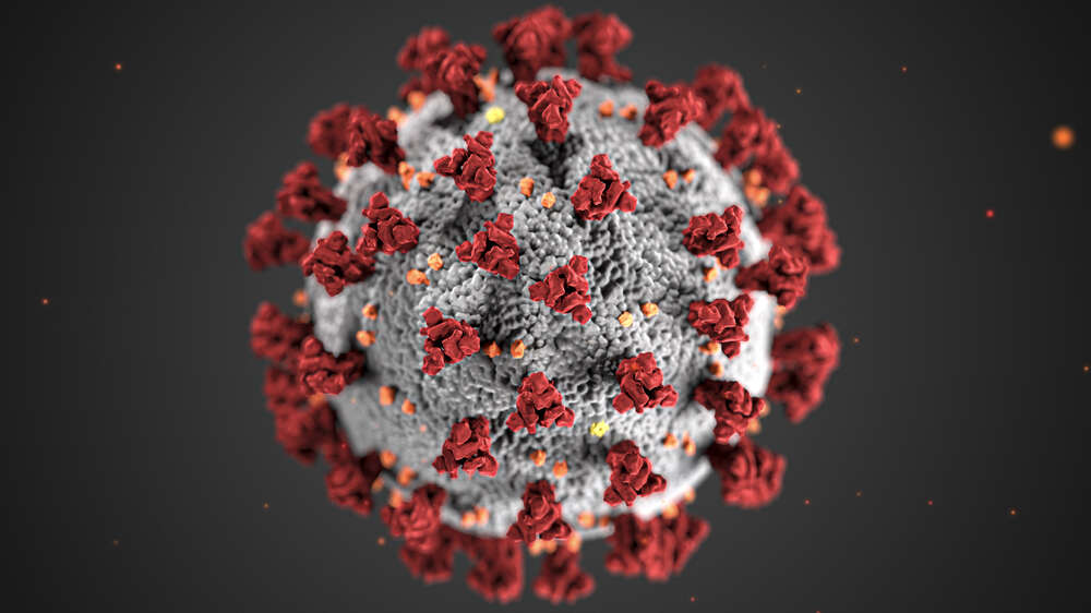 картина-постер Збільшене зображення коронавірусу