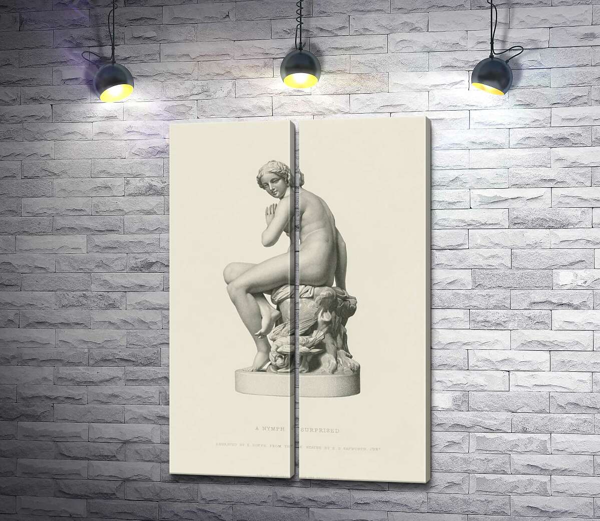 модульна картина Статуя здивованої німфи