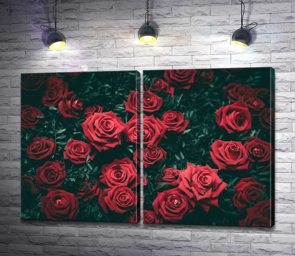 модульная картина Острые кончики лепестков роз