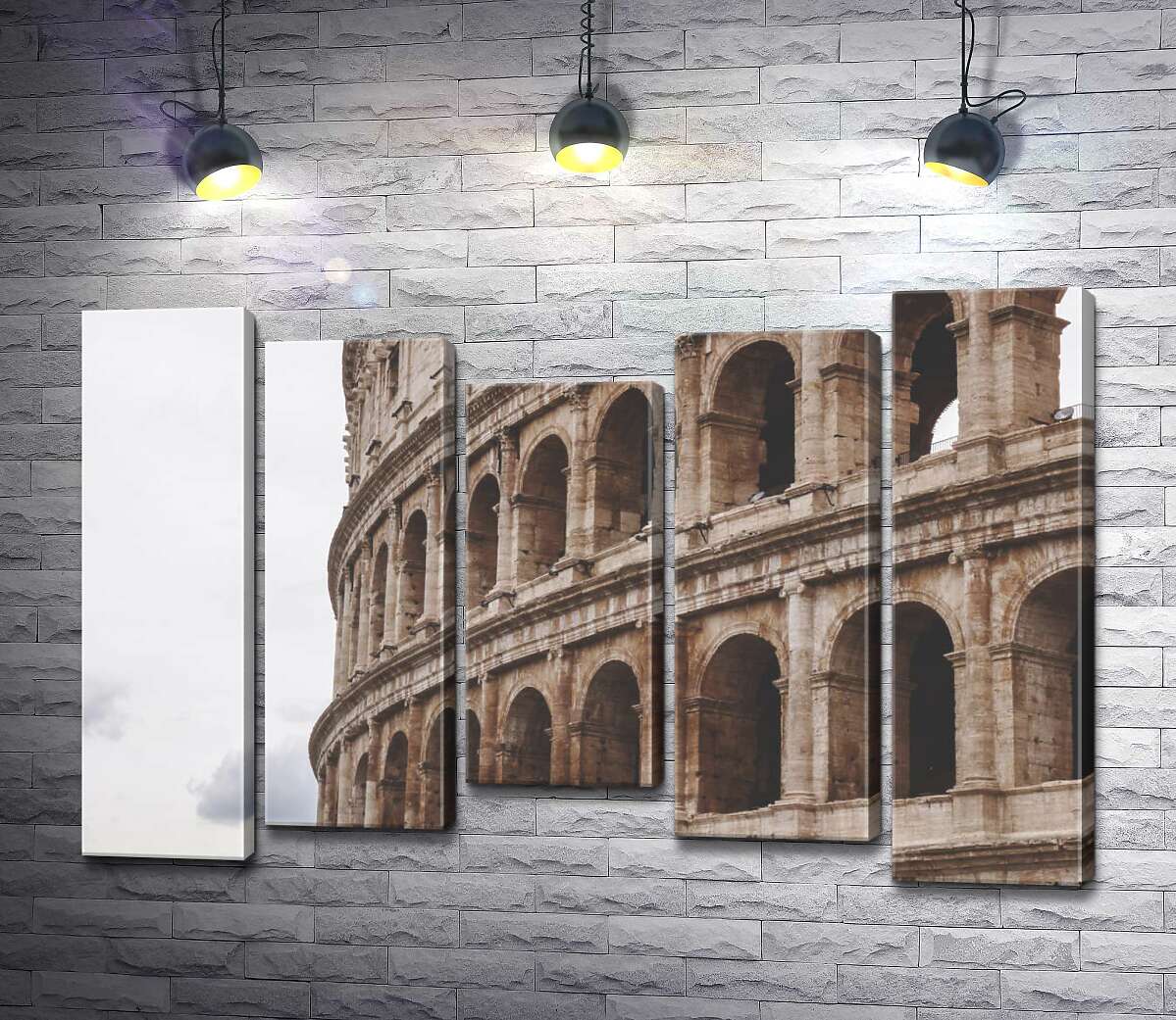 модульная картина Каменные арки мощного сооружения Колизея (Coliseum) (Модуль №27)