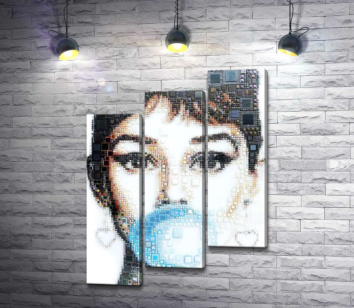 модульная картина Актриса Одри Хепбёрн (Audrey Hepburn) с жвачкой (Модуль №14)
