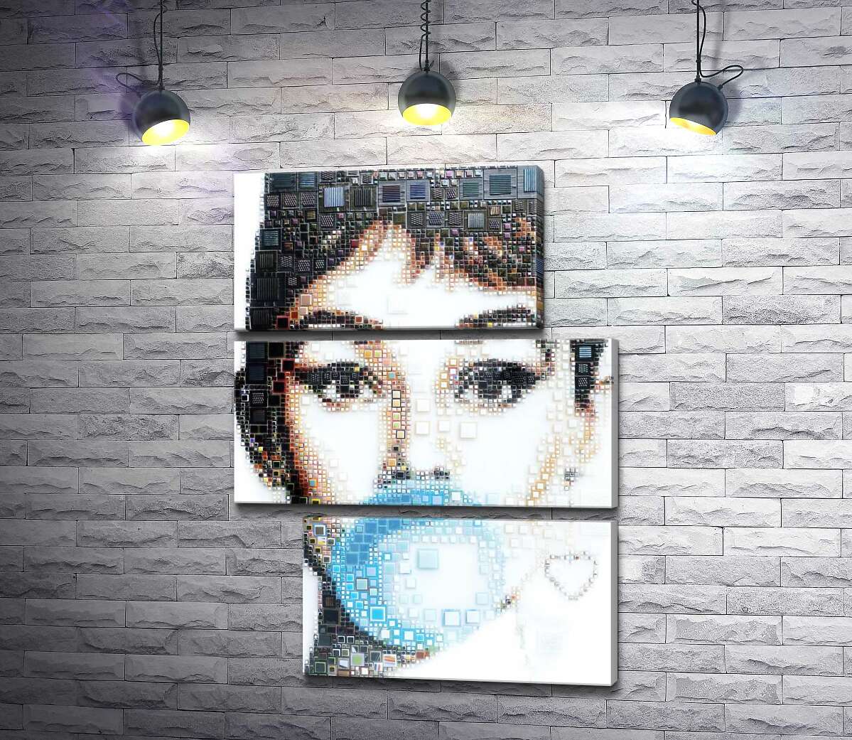 модульна картина Актриса Одрі Гепберн (Audrey Hepburn) із жуйкою (Модуль №16)