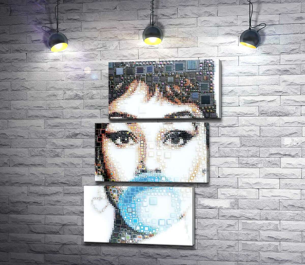 модульна картина Актриса Одрі Гепберн (Audrey Hepburn) із жуйкою (Модуль №17)