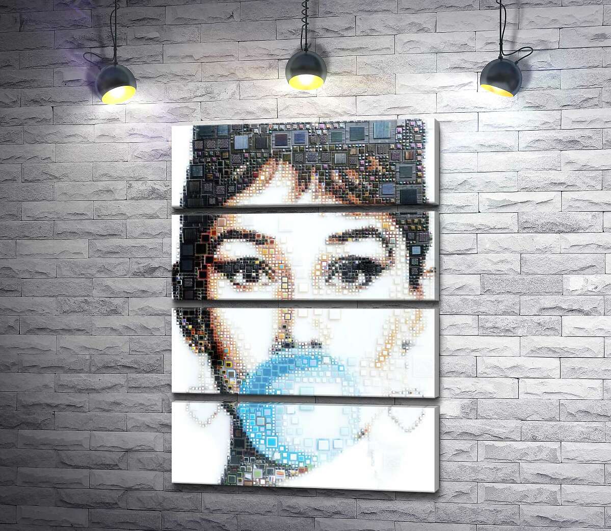 модульна картина Актриса Одрі Гепберн (Audrey Hepburn) із жуйкою (Модуль №22)