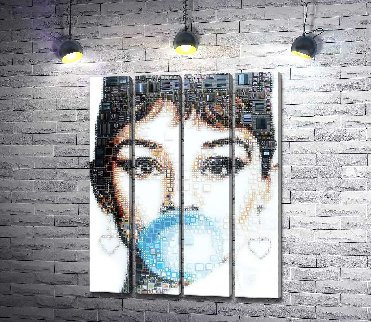модульна картина Актриса Одрі Гепберн (Audrey Hepburn) із жуйкою (Модуль №24)