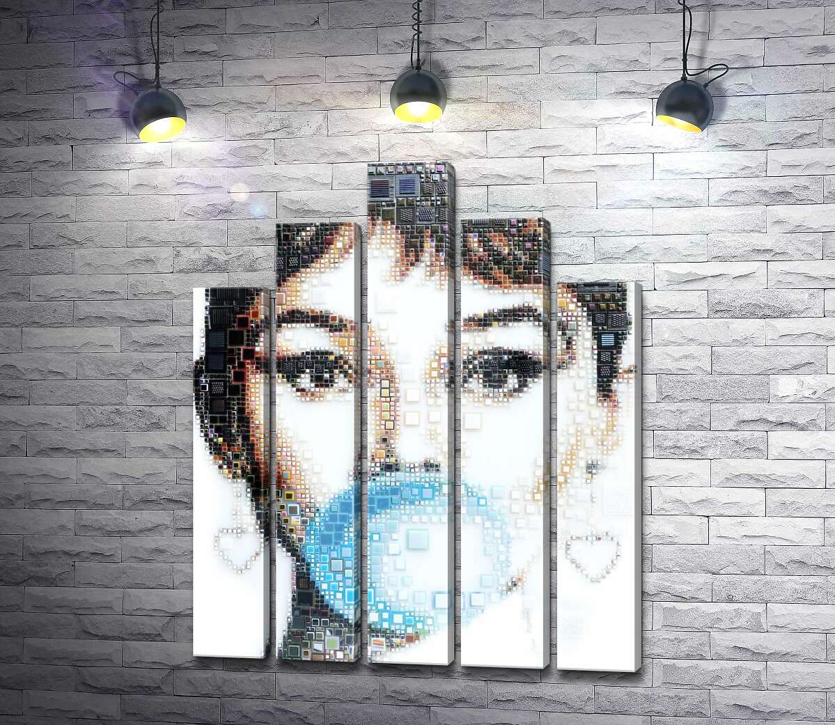 модульная картина Актриса Одри Хепбёрн (Audrey Hepburn) с жвачкой (Модуль №29)