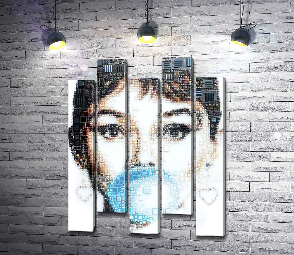 модульная картина Актриса Одри Хепбёрн (Audrey Hepburn) с жвачкой (Модуль №30)