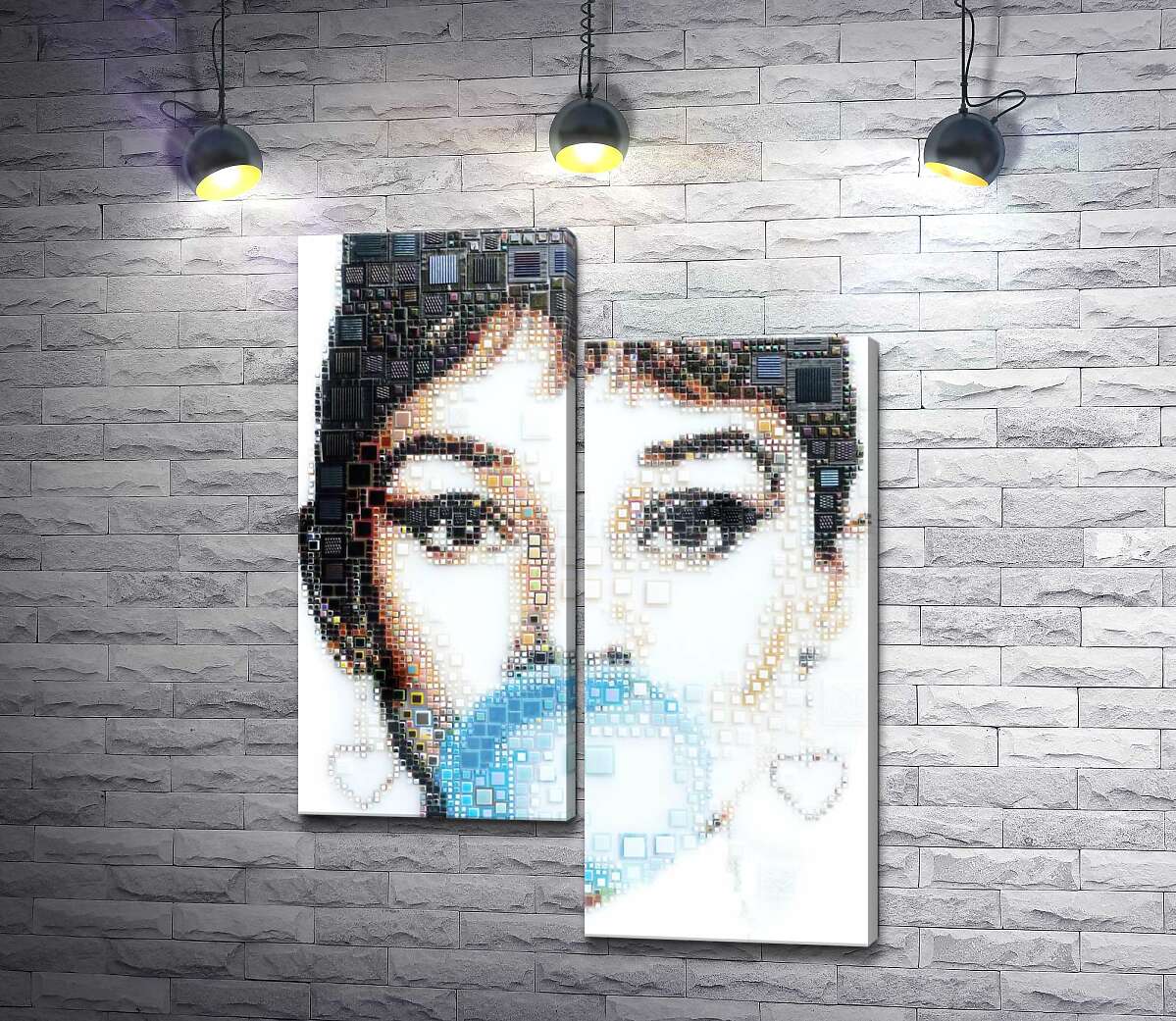 модульна картина Актриса Одрі Гепберн (Audrey Hepburn) із жуйкою (Модуль №9)