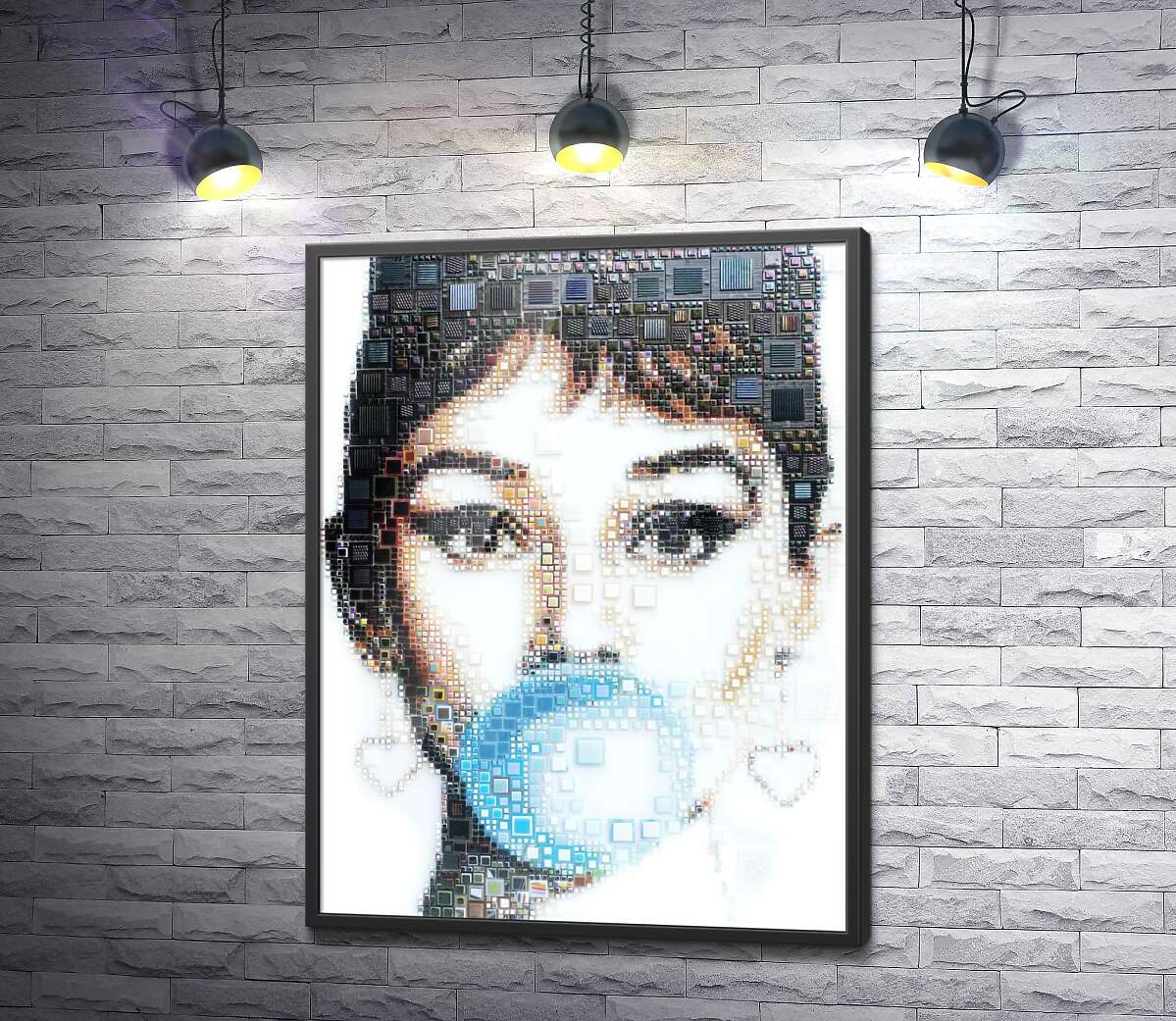 постер Актриса Одри Хепбёрн (Audrey Hepburn) с жвачкой