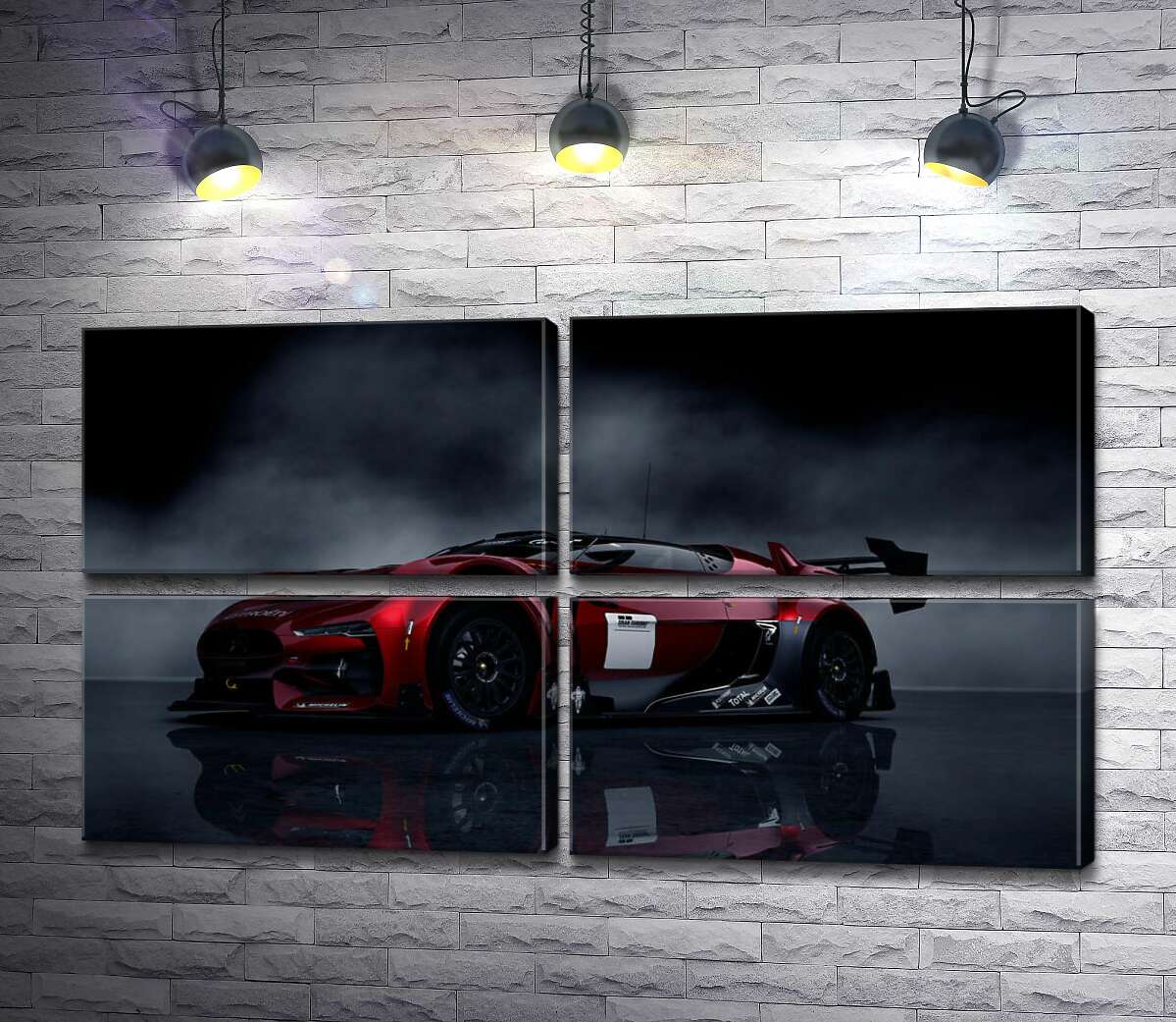 модульна картина Вишневий колір спортивного автомобіля Cirtoёn GT (Модуль №25)
