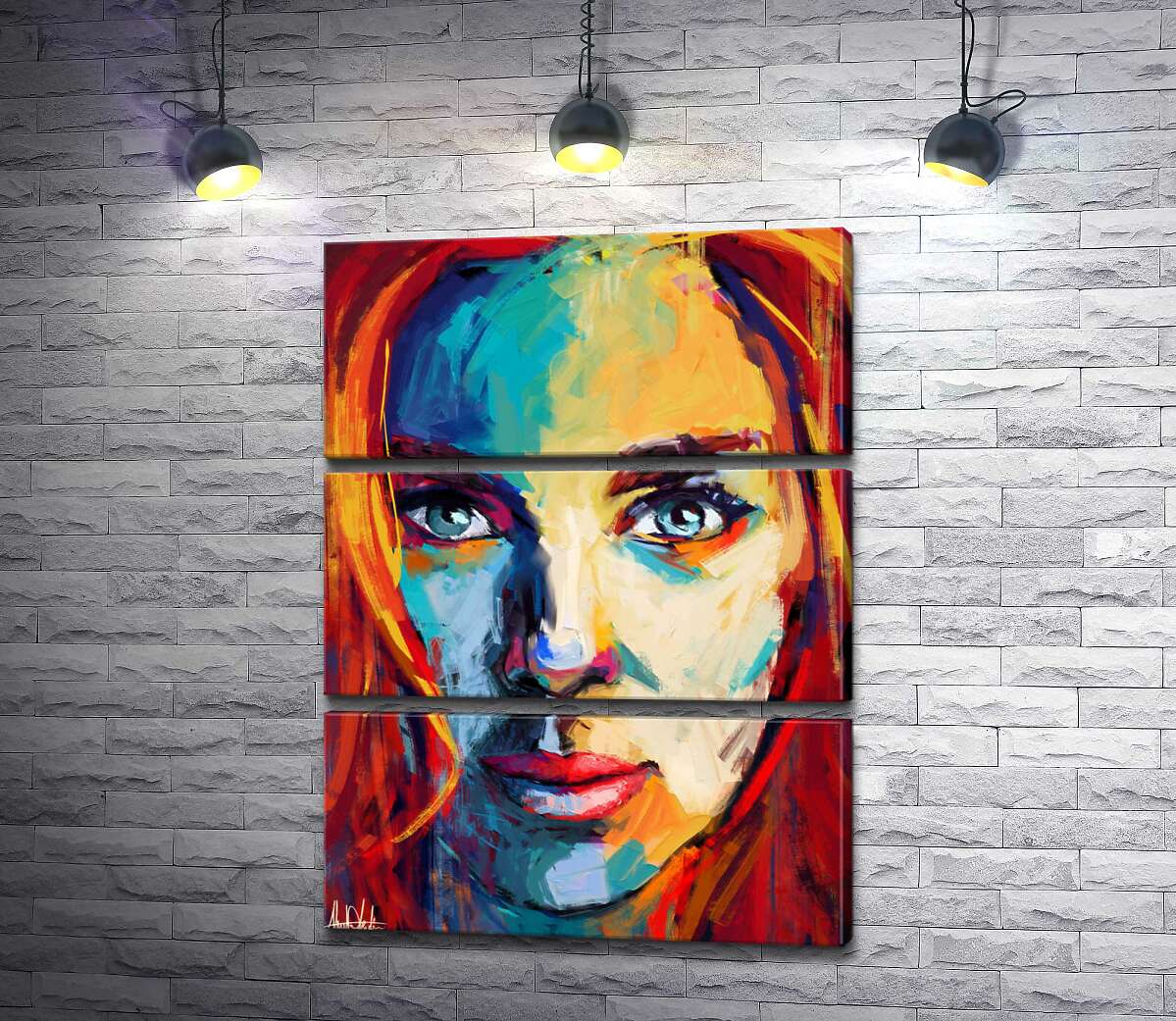 модульна картина Руде волосся відтіняє образ Скарлетт Йоганссон (Scarlett Johansson) (Модуль №15)