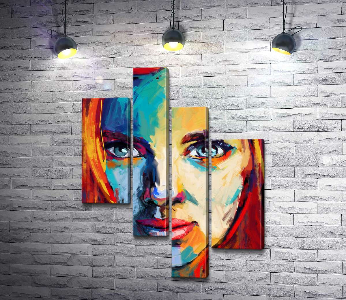 модульная картина Рыжие волосы оттеняют образ Скарлетт Йоханссон (Scarlett Johansson) (Модуль №21)