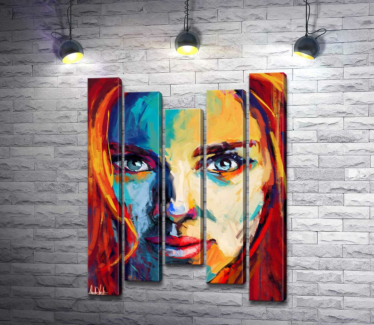 модульна картина Руде волосся відтіняє образ Скарлетт Йоганссон (Scarlett Johansson) (Модуль №27)