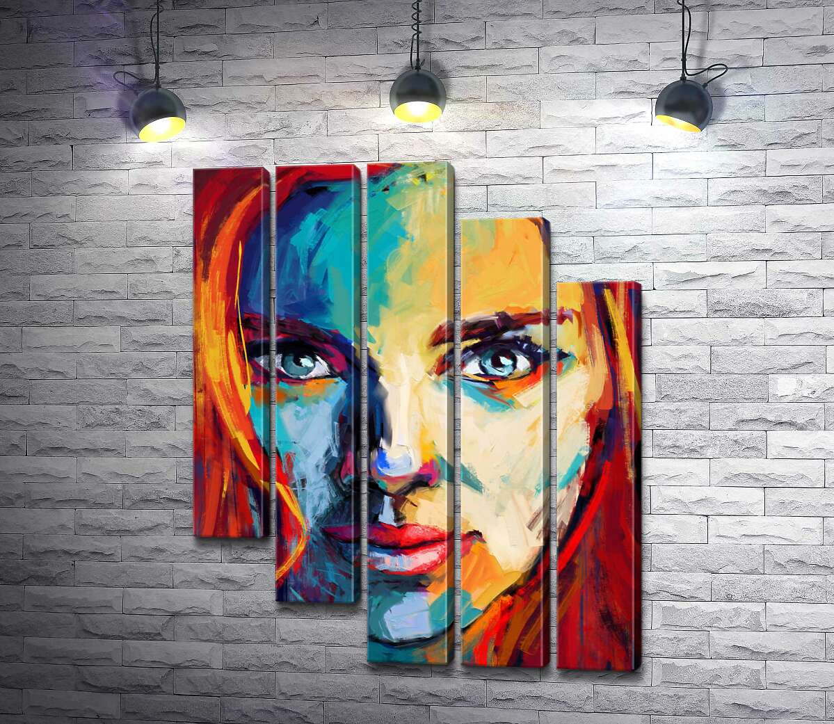 модульная картина Рыжие волосы оттеняют образ Скарлетт Йоханссон (Scarlett Johansson) (Модуль №28)
