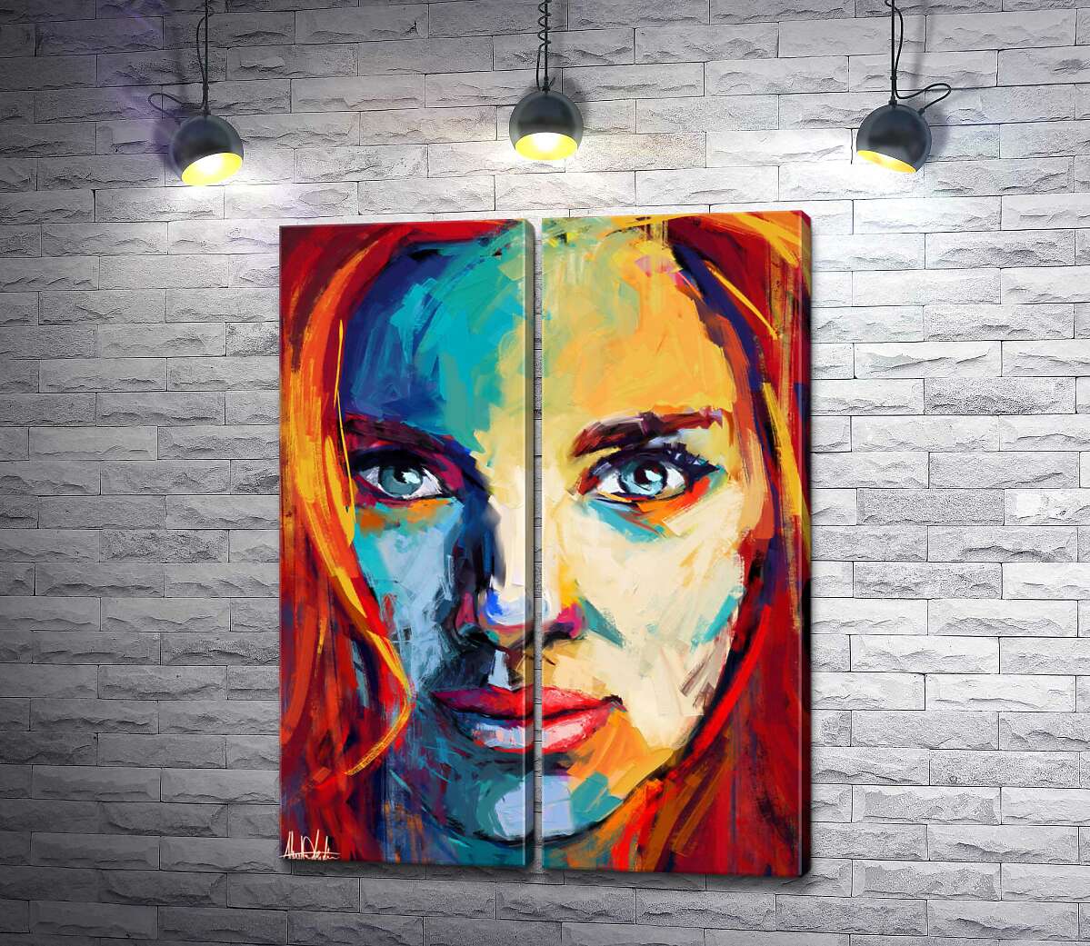 модульна картина Руде волосся відтіняє образ Скарлетт Йоганссон (Scarlett Johansson)