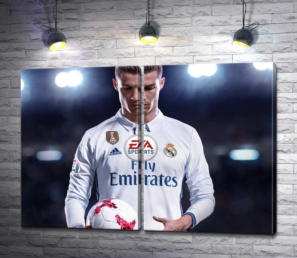 модульна картина Постать Кріштіану Роналду (Cristiano Ronaldo) на постері до гри "FIFA 18"