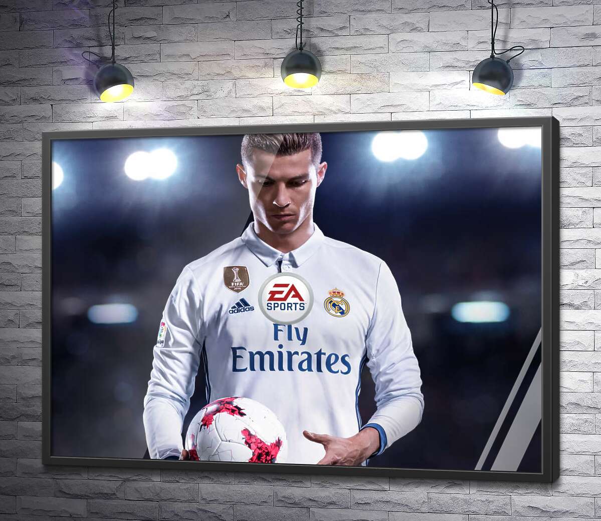 постер Фигура Криштиану Роналду (Cristiano Ronaldo) на постере к игре "FIFA 18"