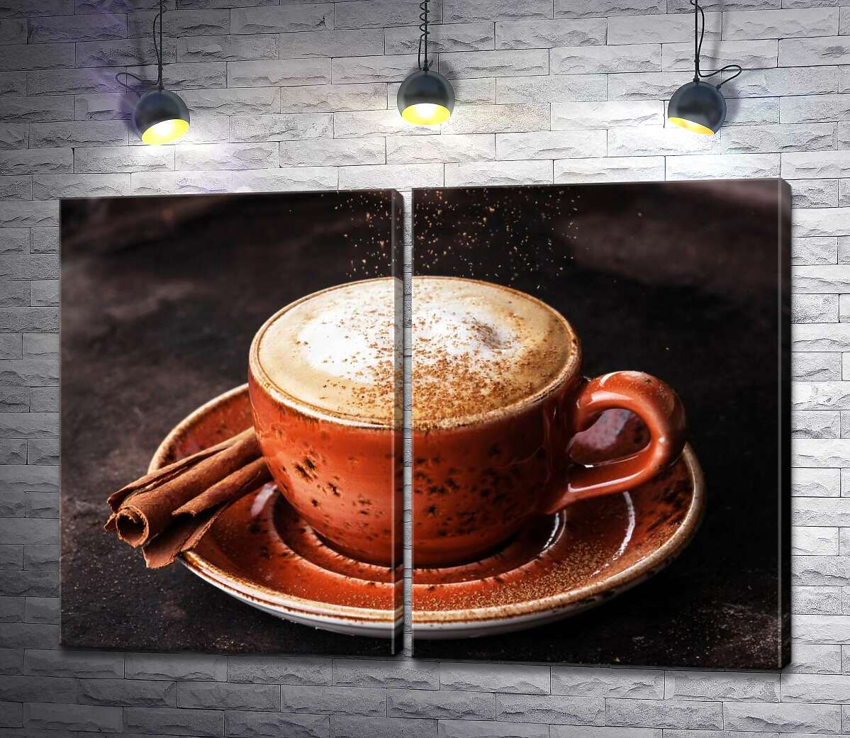 модульная картина Какао покрывает воздушную кофейную пенку