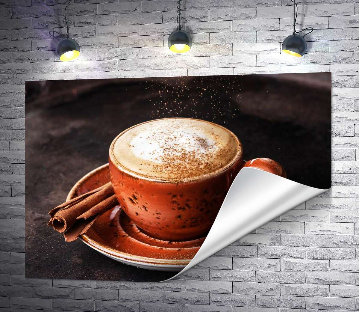 друк Какао покриває повітряну кавову пінку