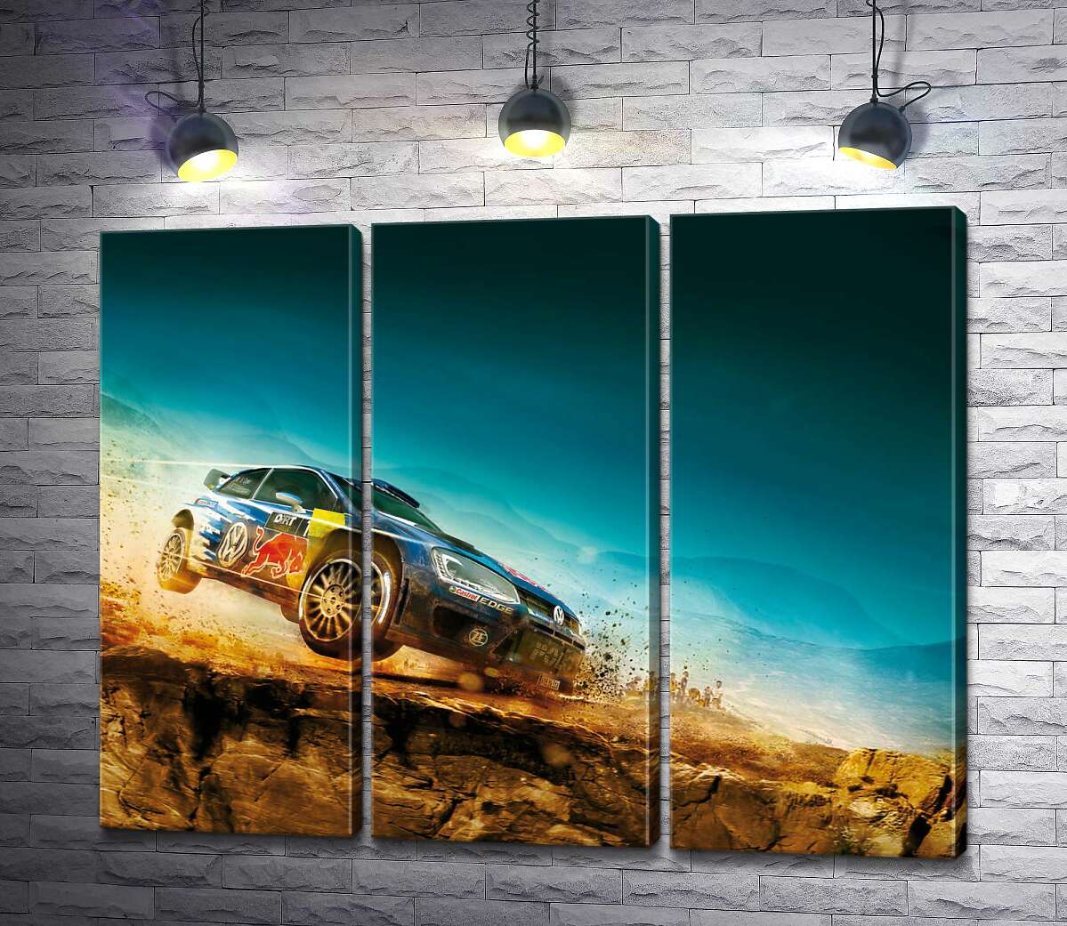 модульна картина Автомобіль Volkswagen Polo R WRC  на змаганнях ралі
