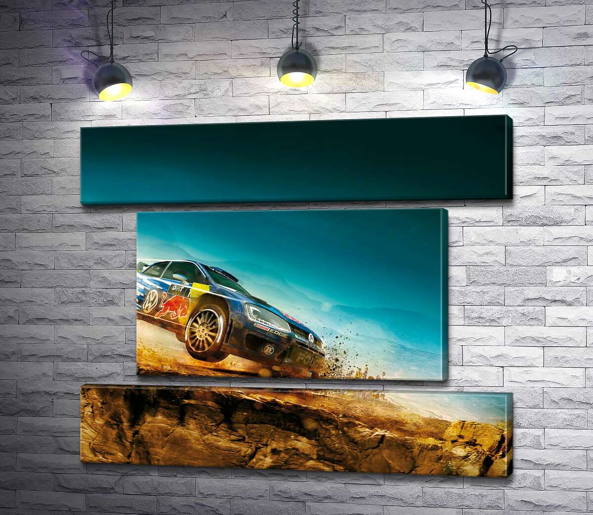 модульная картина Автомобиль Volkswagen Polo R WRC на соревнованиях ралли (Модуль №18)