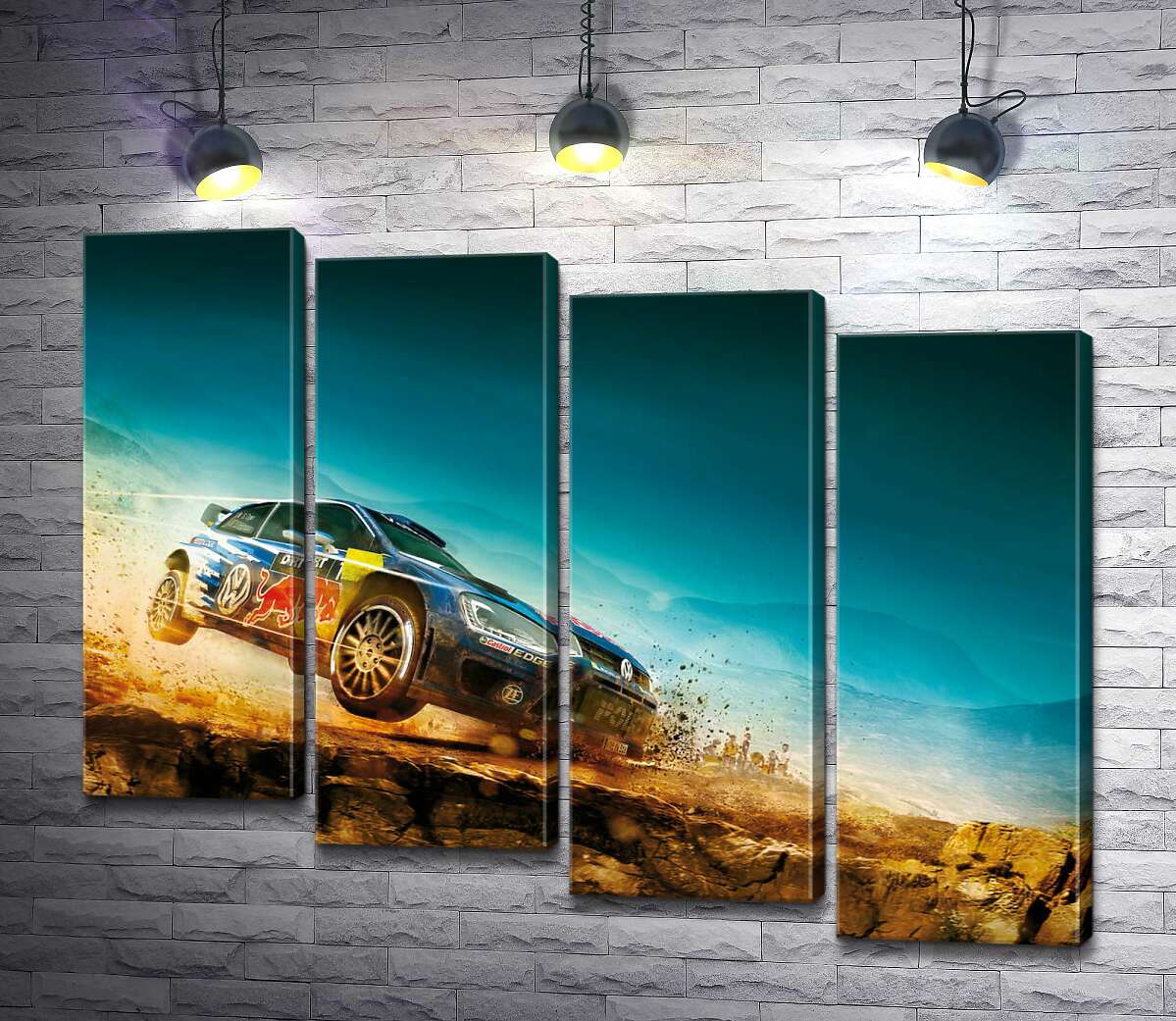 модульна картина Автомобіль Volkswagen Polo R WRC  на змаганнях ралі (Модуль №19)