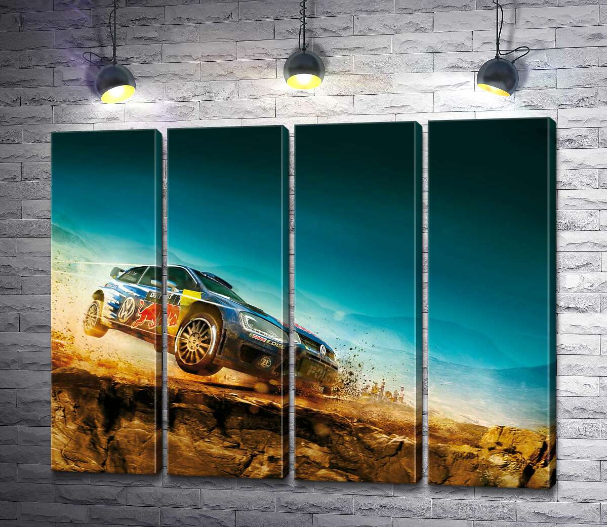 модульна картина Автомобіль Volkswagen Polo R WRC  на змаганнях ралі (Модуль №24)