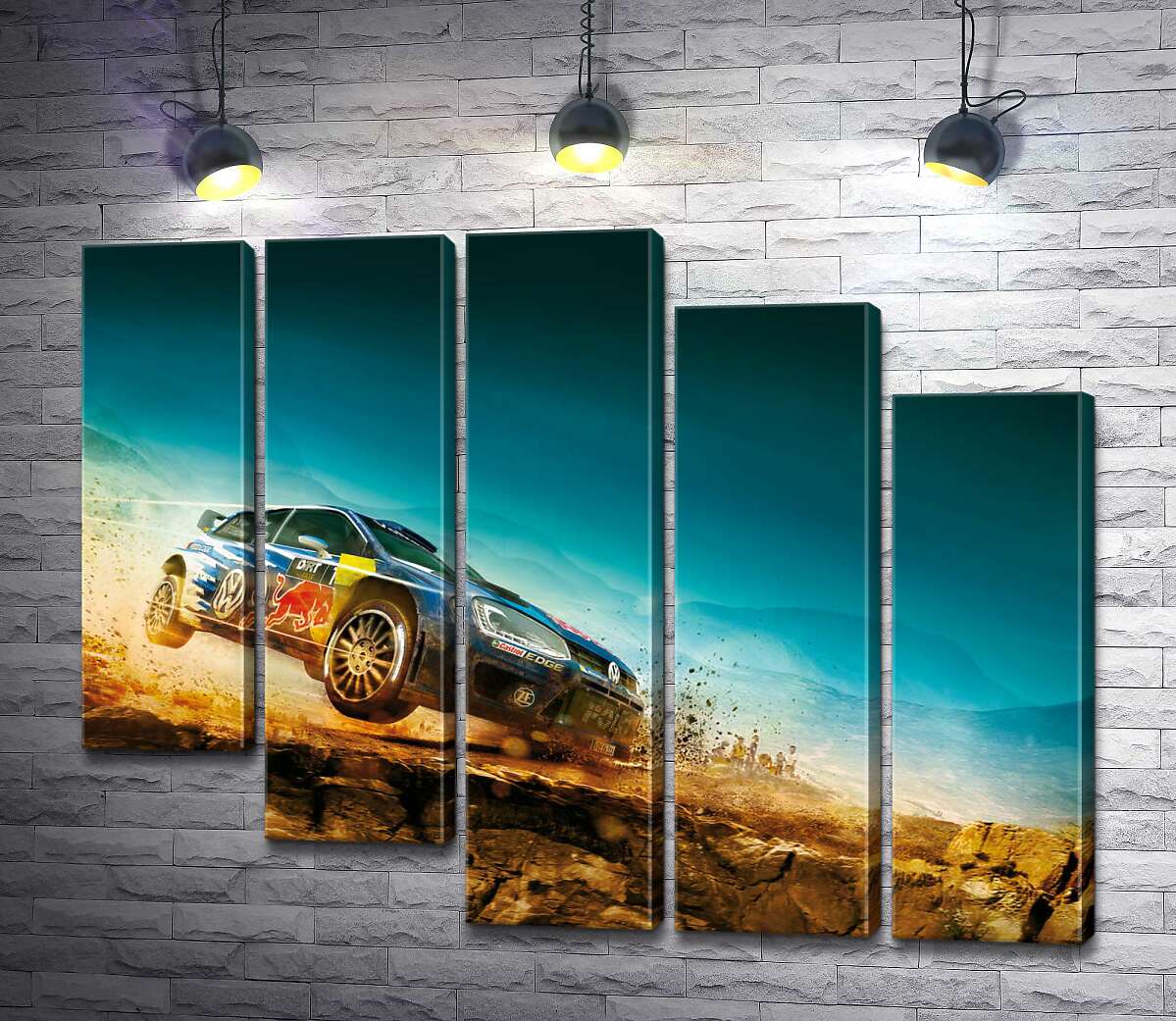модульна картина Автомобіль Volkswagen Polo R WRC  на змаганнях ралі (Модуль №28)