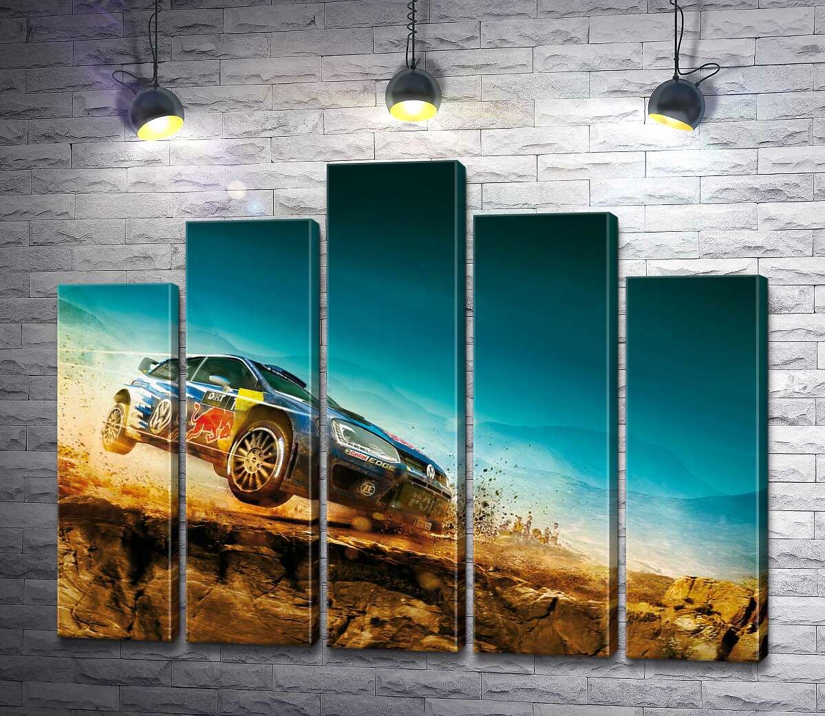 модульная картина Автомобиль Volkswagen Polo R WRC на соревнованиях ралли (Модуль №29)