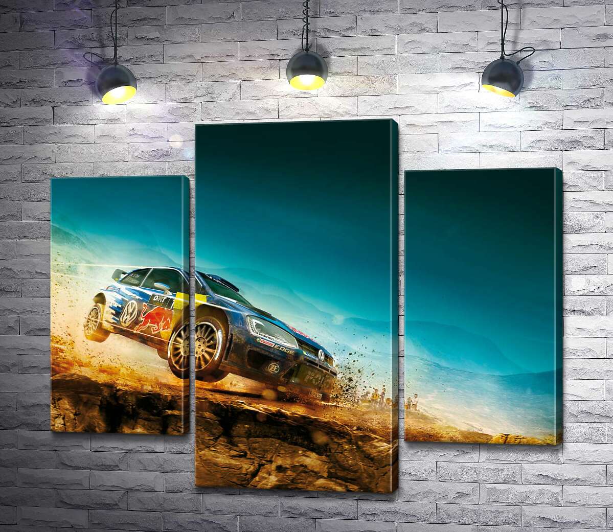 модульная картина Автомобиль Volkswagen Polo R WRC на соревнованиях ралли (Модуль №10)